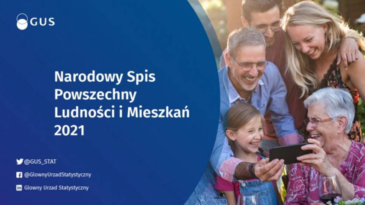 Grafika Głównego Urzędu Statystycznego informująca o Narodowym Spisie Powszechnym 2021