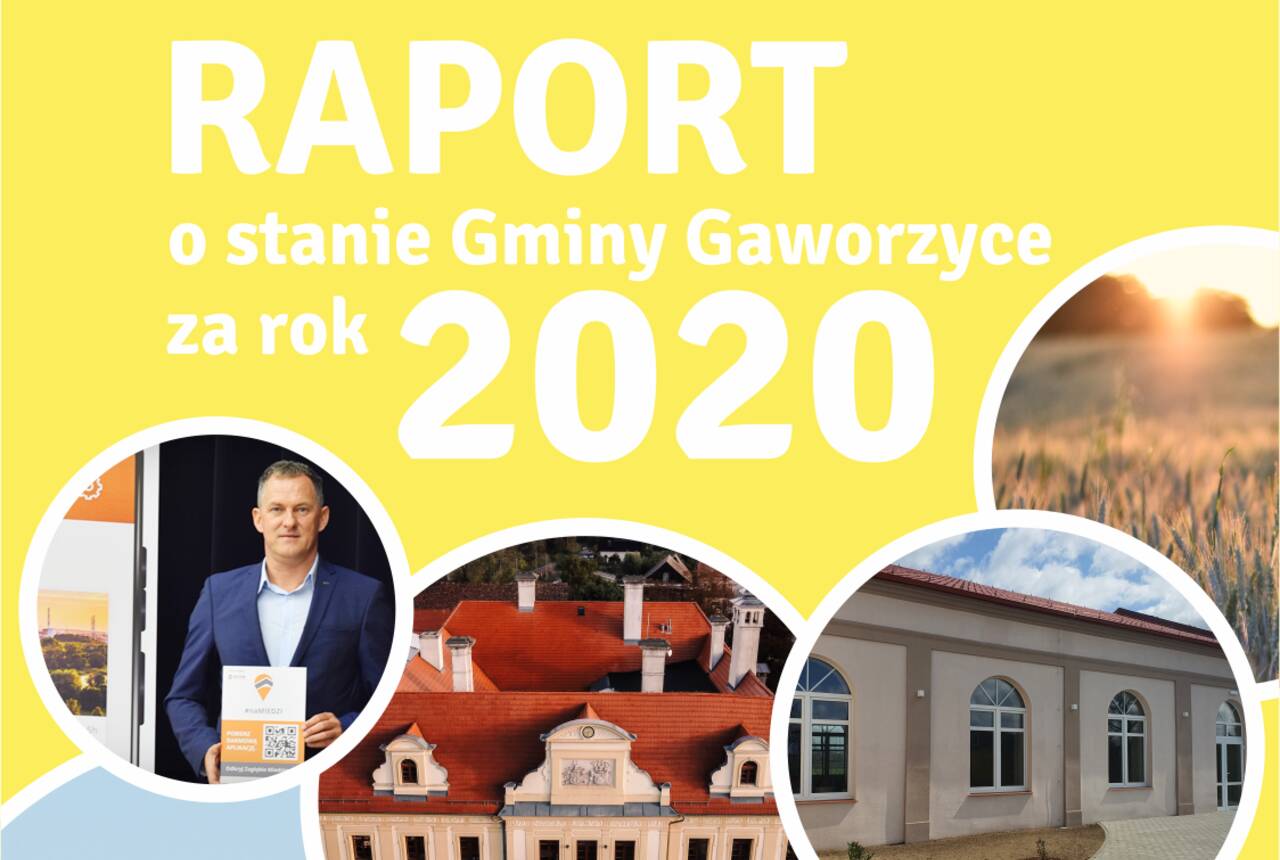 Plakat o raporcie stanu Gminy Gaworzyce na rok 2020
