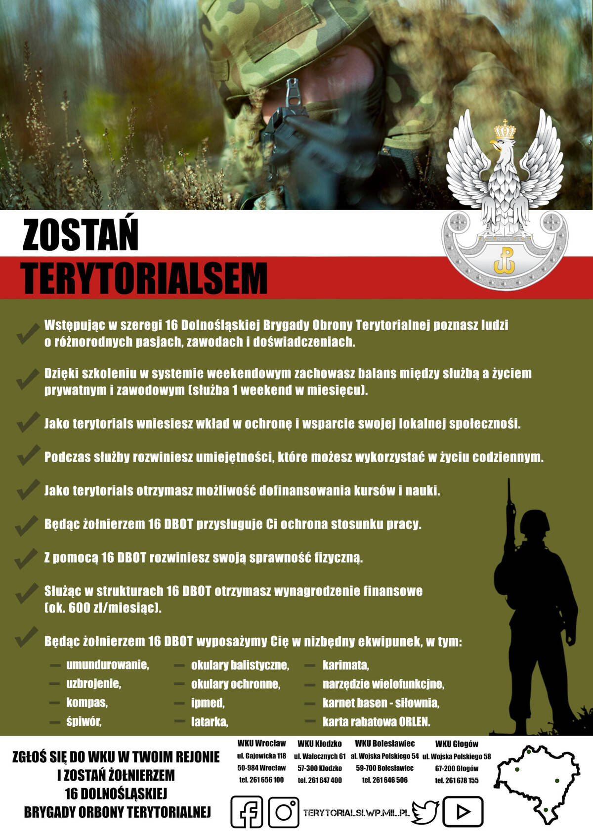 Plakat terytorialnej służby wojskowej 