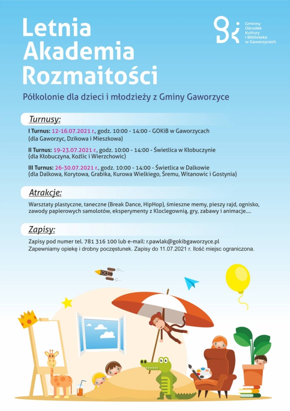 Plakat letnia akademia rozmaitości 