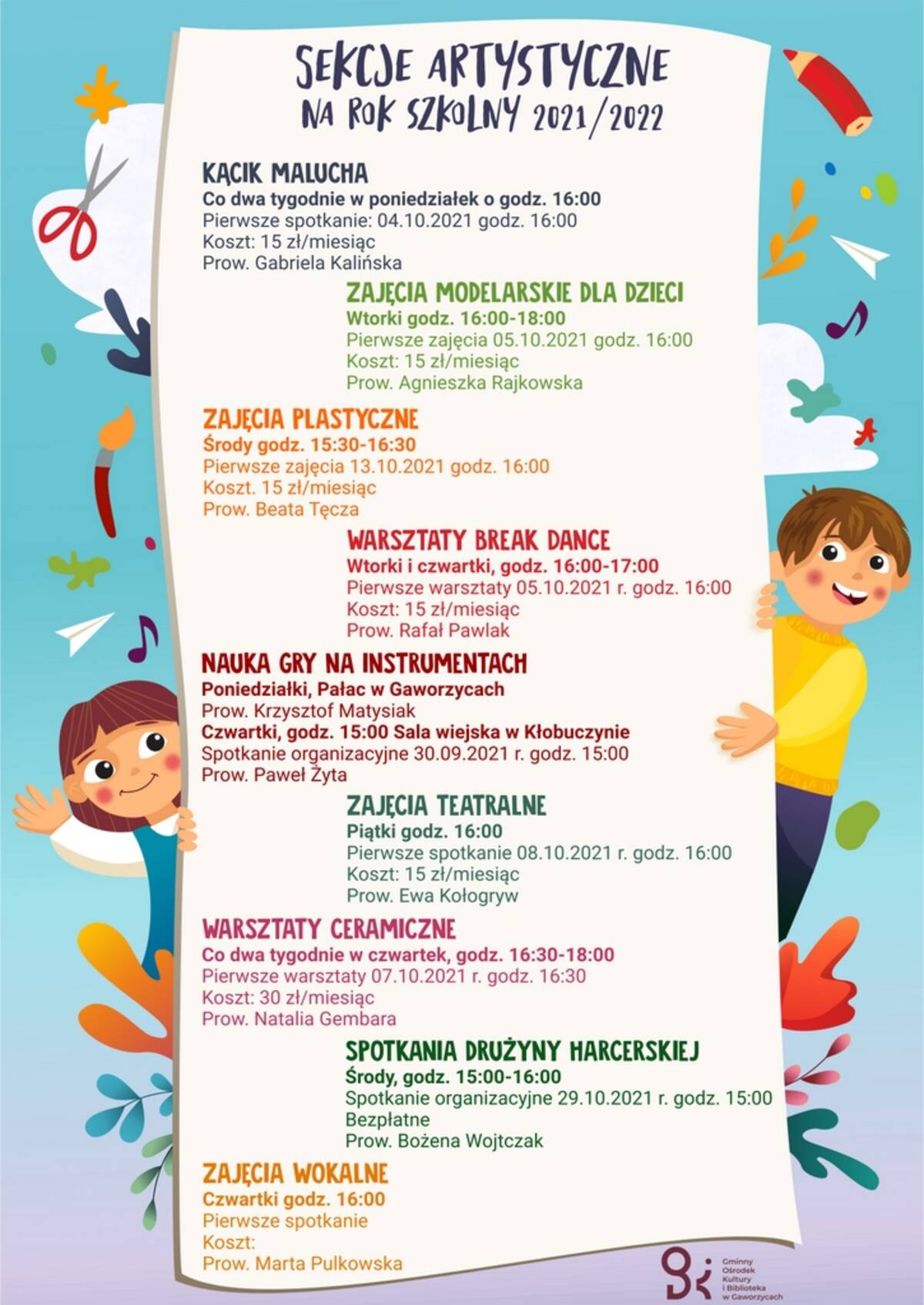 plakat przesłany przez ośrodek kultury; informacje powielają się w tekście artykułu