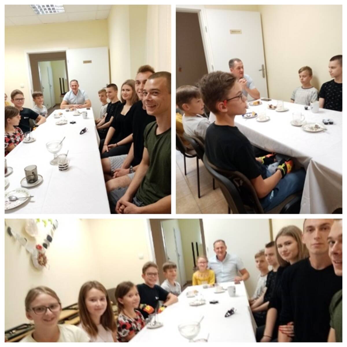 Mix trzech zdjęć ze spotkania Wójta Jacka Szwagrzyka z młodzieżą w Wierzchowicach