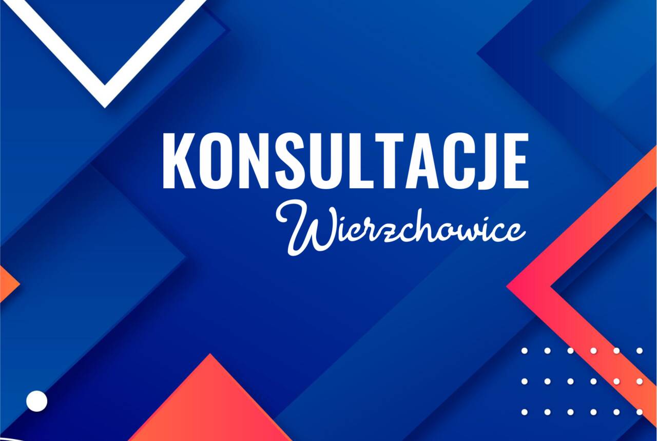 grafika tytułowa z napisem Konsultacje - Wierzchowice