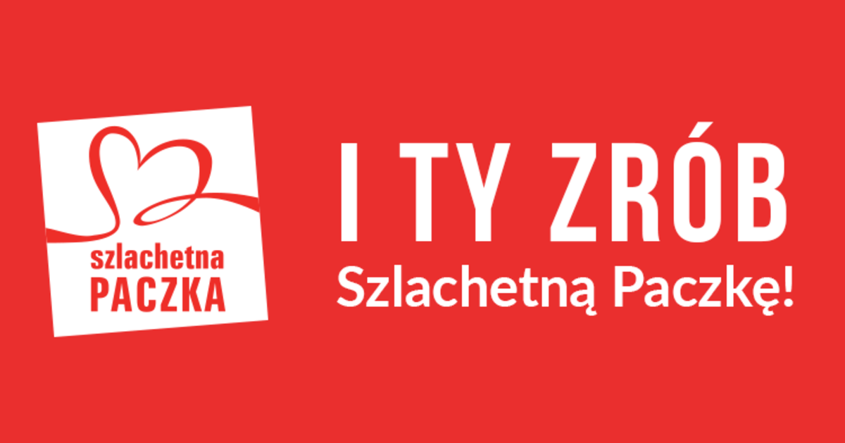 Logo akcji Szlachetna Paczka z napisem "I Ty zrób szlachetną paczkę"