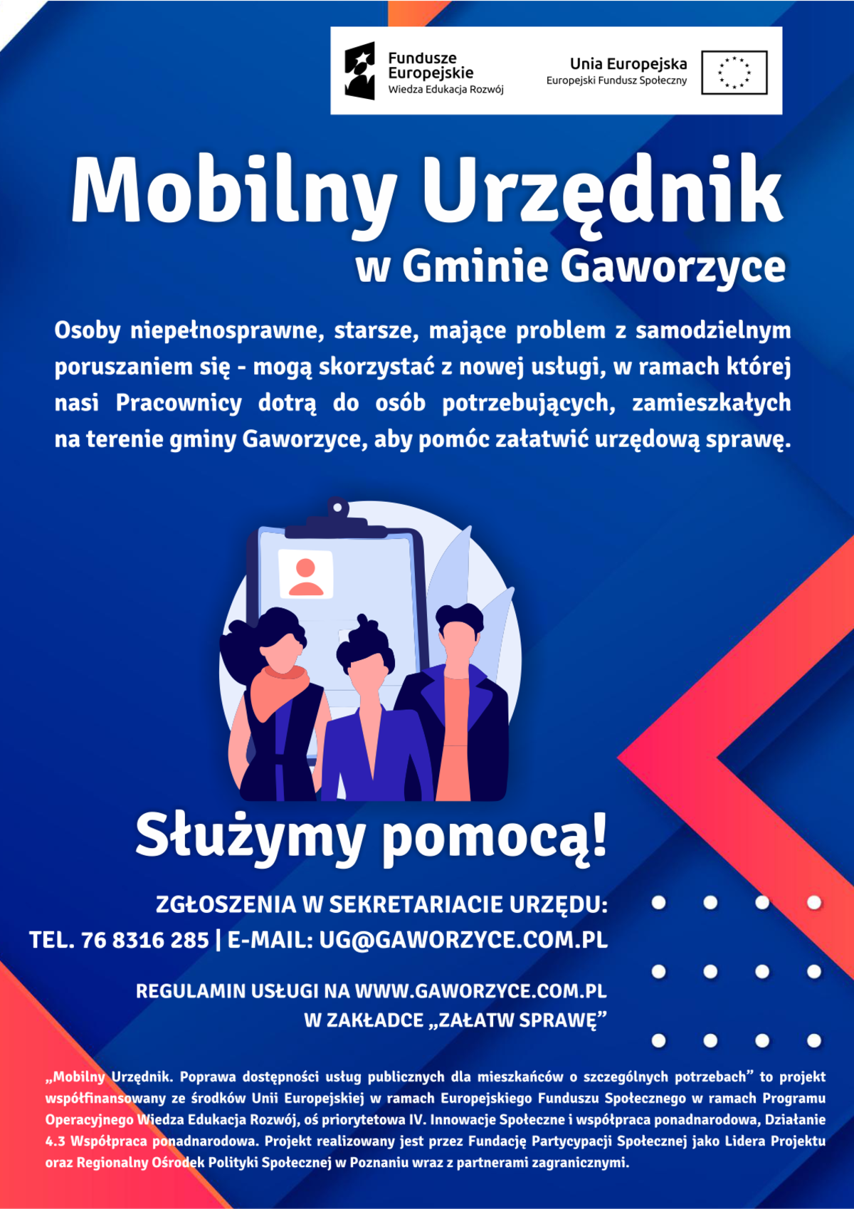 grafika informująca o nowej usłudze - Mobilnego Urzędnika