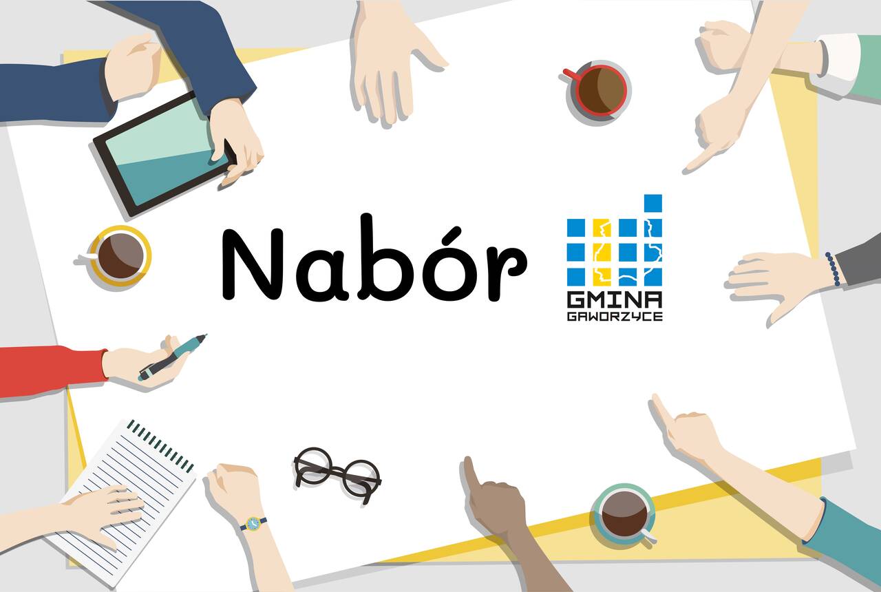 grafika z napisem nabór i logo ug Gaworzyce