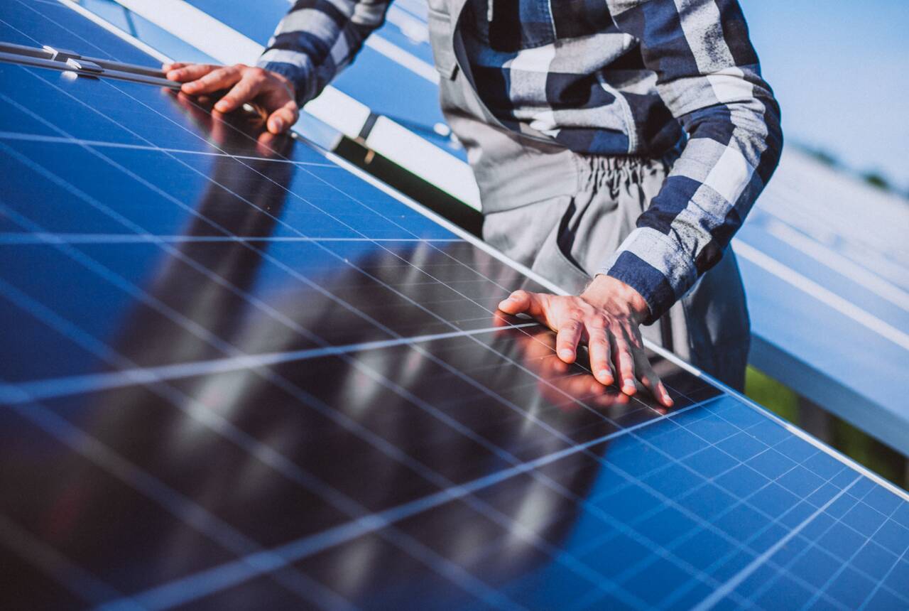 zdjęcie paneli solarnych obraz przykładowy