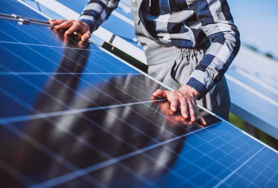 zdjęcie paneli solarnych obraz przykładowy