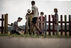 2015-06-13 Malowanie płotu w Dzikowie