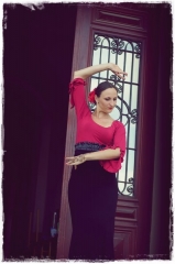 2015-08-03 Flamenco przed pałacem w Gaworzycach