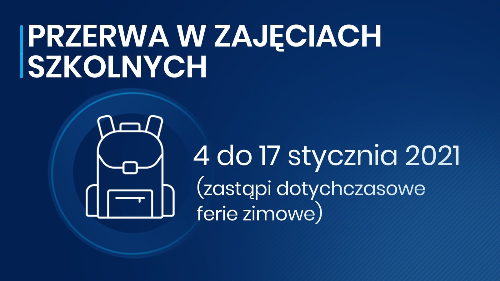 Zdjęcie zewnętrznego podmiotu - z kancelarii premiera. Informacja o feriach 2021.