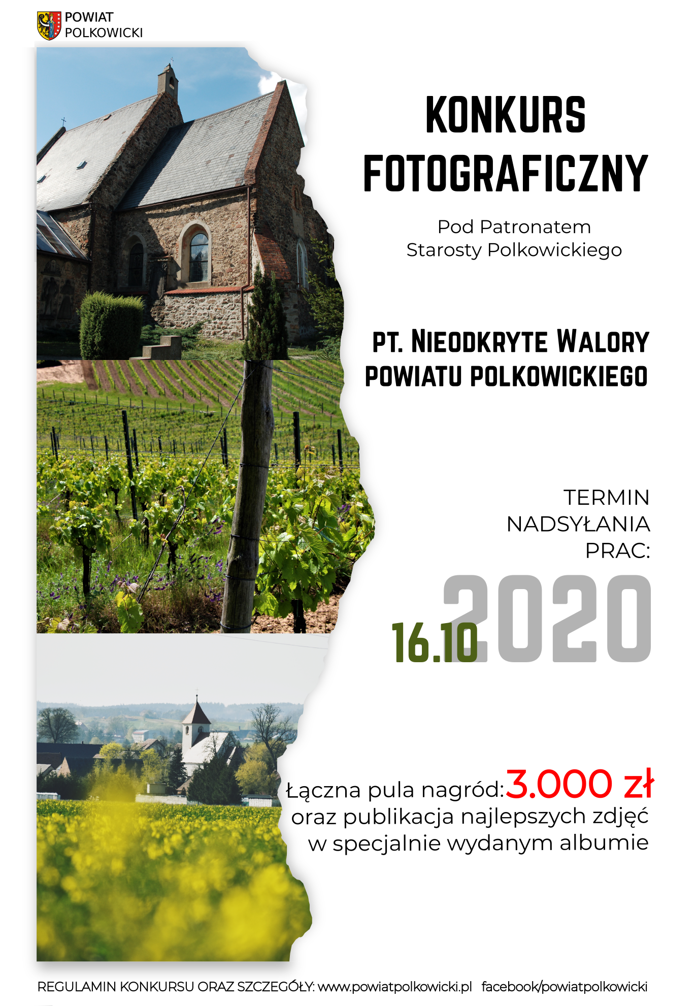 Zdjęcie z informacją o konkursie, które zawarte są w regulaminie. Zdjęcie zapożyczone ze strony Powiatu Polkowickiego.