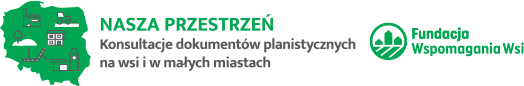 Logo programu Nasza Przestrzeń i Fundacji Wspomagania Wsi.